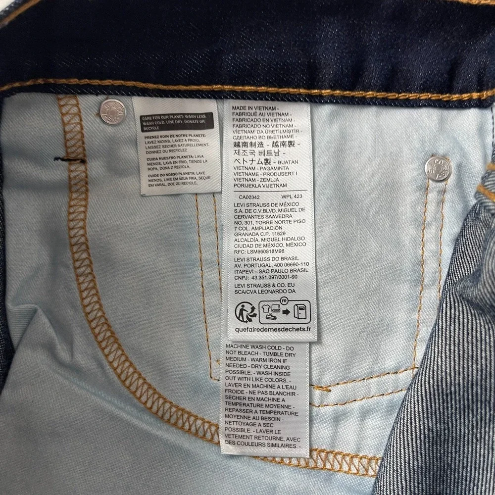 Levis 513 Jeans Mens 38x32 Blue Slim Straight Dark Wash Indigo Preppy Grunge
